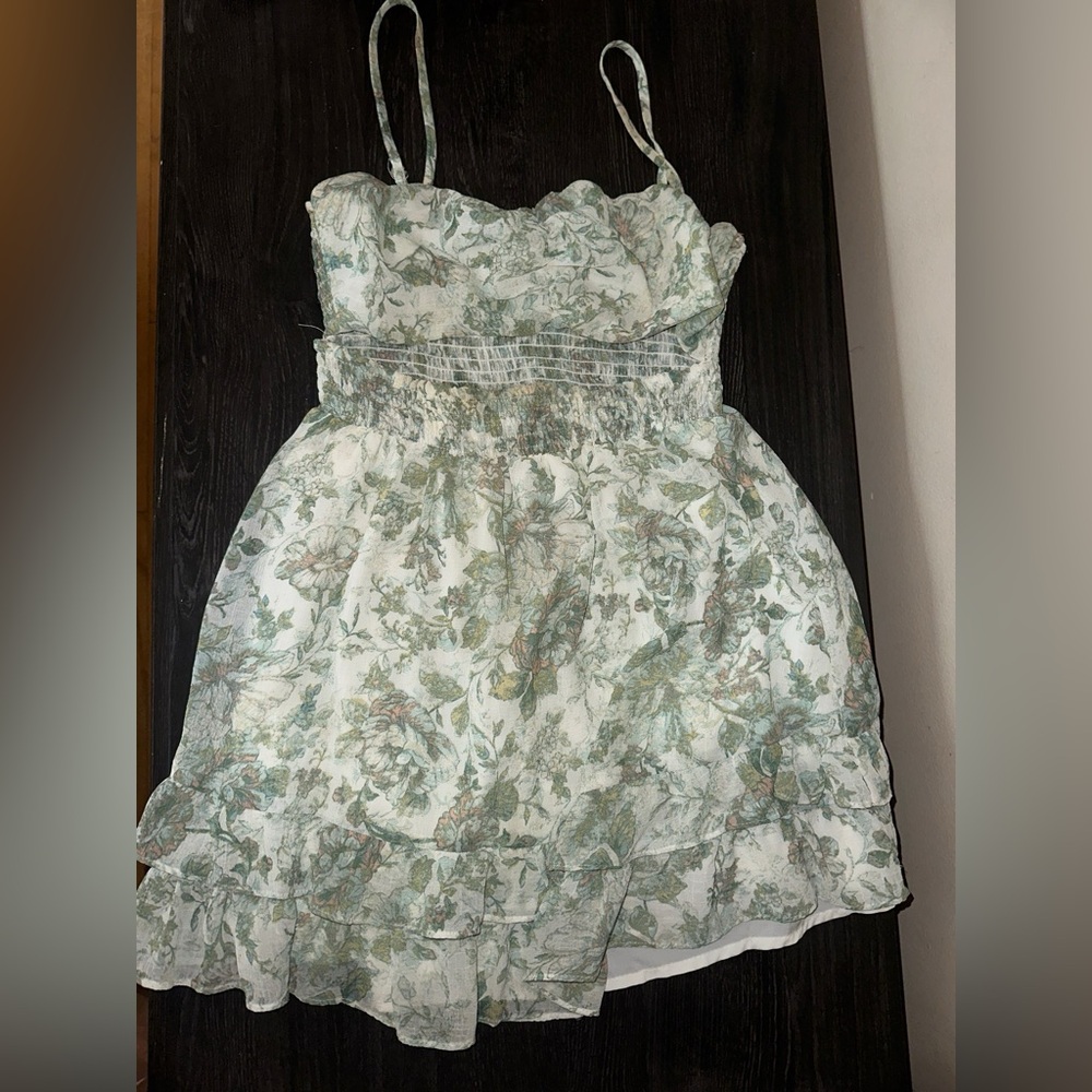 Floral Print Spaghetti Strap Dress